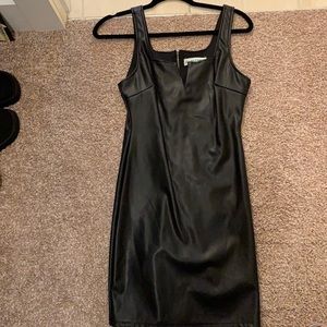 Leather fitted dress